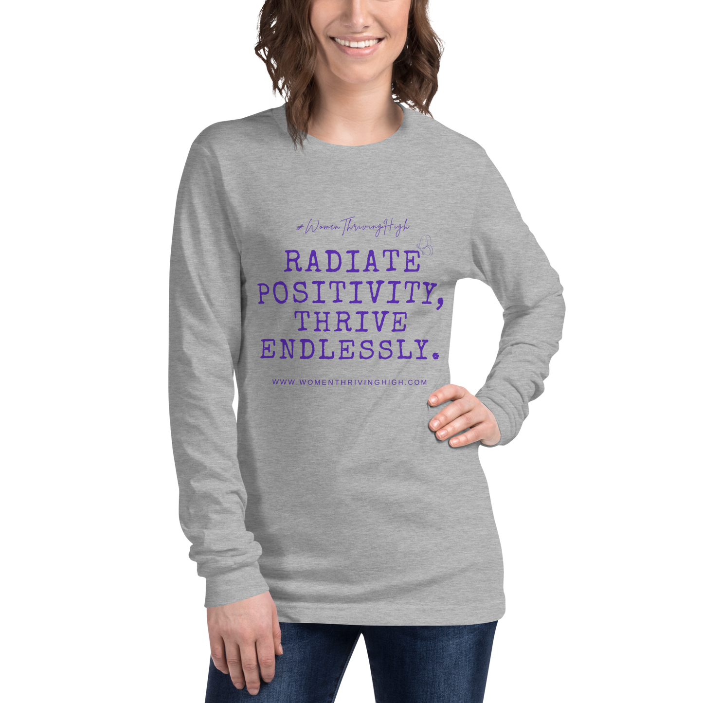 Radiate positivity, thrive endlessly. Unisex Long Sleeve Tee