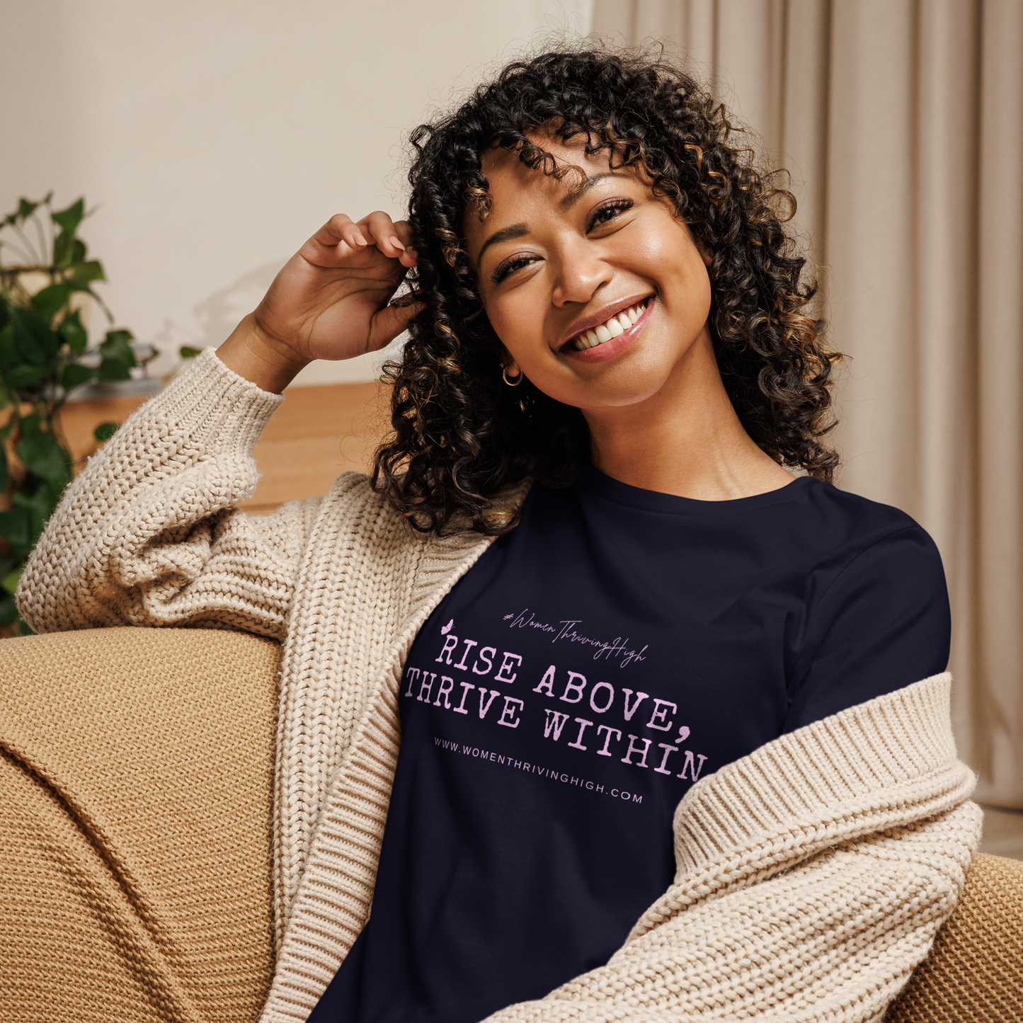 Rise above, thrive within. Women's Relaxed T-Shirt